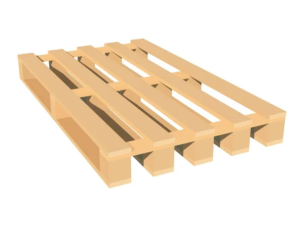 Imagen en color de la plataforma de madera sobre fondo blanco objeto aislado de la ilustración vector de la industria — Vector de stock