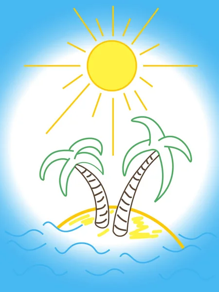 Palmiye ağacı ile eğlenceli plaj logo