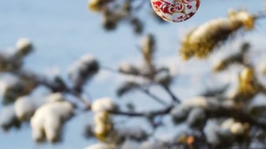 oyuncak ormandaki Noel ağacı üzerinde