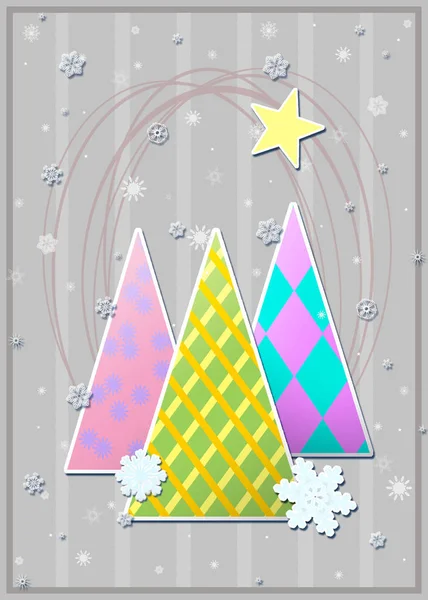 Árvore de Natal. Cartão de Natal . — Fotografia de Stock