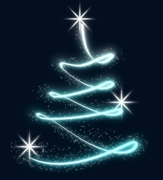 Χριστουγεννιάτικο δέντρο. Χριστουγεννιάτικη κάρτα. — Φωτογραφία Αρχείου