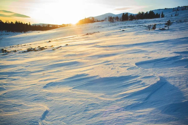 Urais Paisagem Montanha Inverno Rússia — Fotografia de Stock