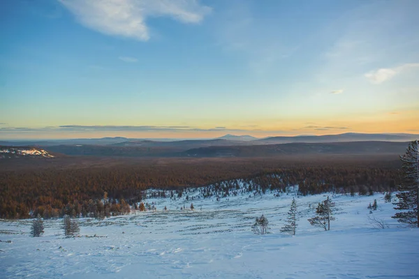Urais Paisagem Montanha Inverno Rússia — Fotografia de Stock