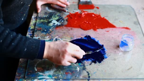 Artist Painting Process — Stock Video