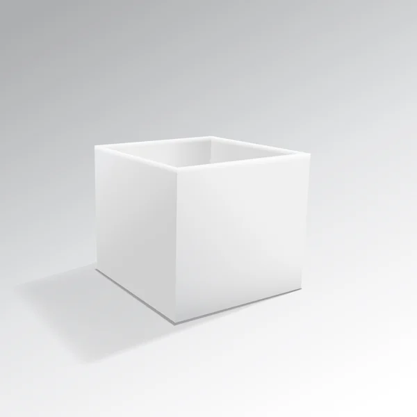 Caixa em branco no fundo branco com reflexão — Vetor de Stock