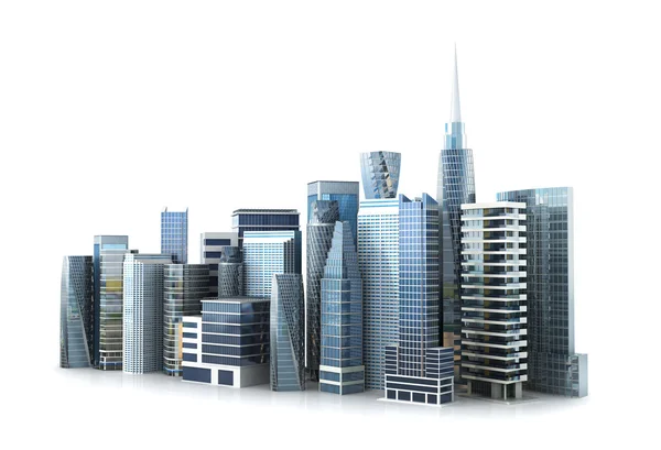 Business structure concept. Glass skyscrapers, Grod, isolated on — Stock Photo, Image