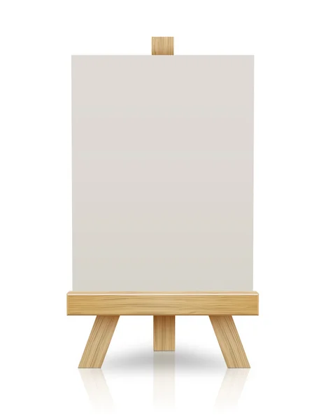 Wooden easel with blank canvas — Stock Vector