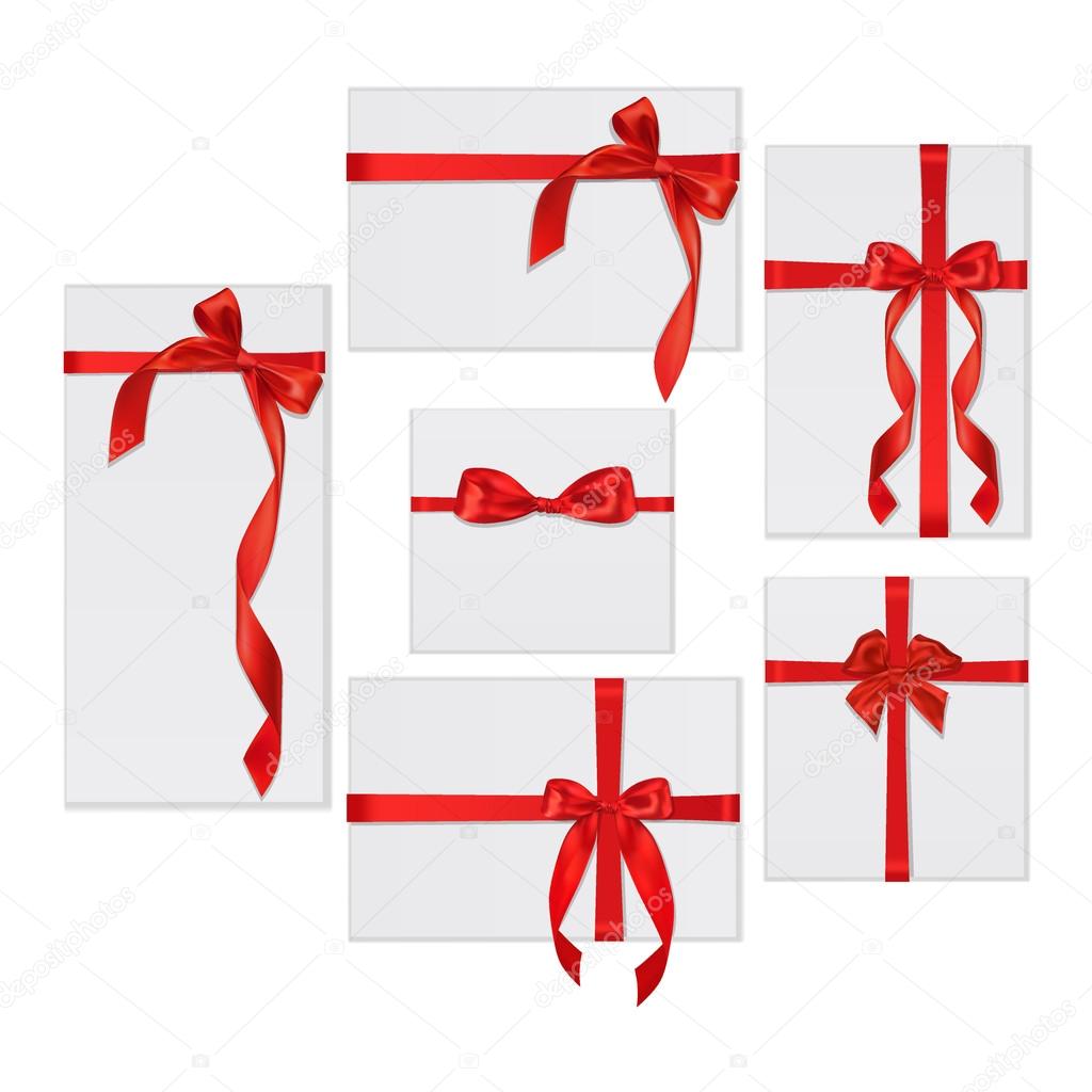 Vector gift wrapping collection with ribbon
