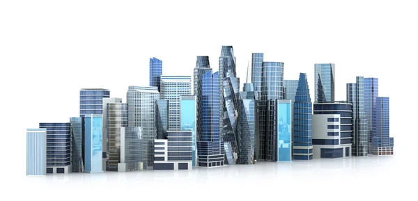Architektonicznych budynków miasta panoramiczny view.3d ilustracji — Zdjęcie stockowe
