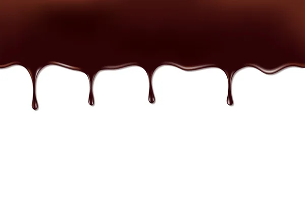Melted chocolate dripping. Vector illustration — Stock Vector