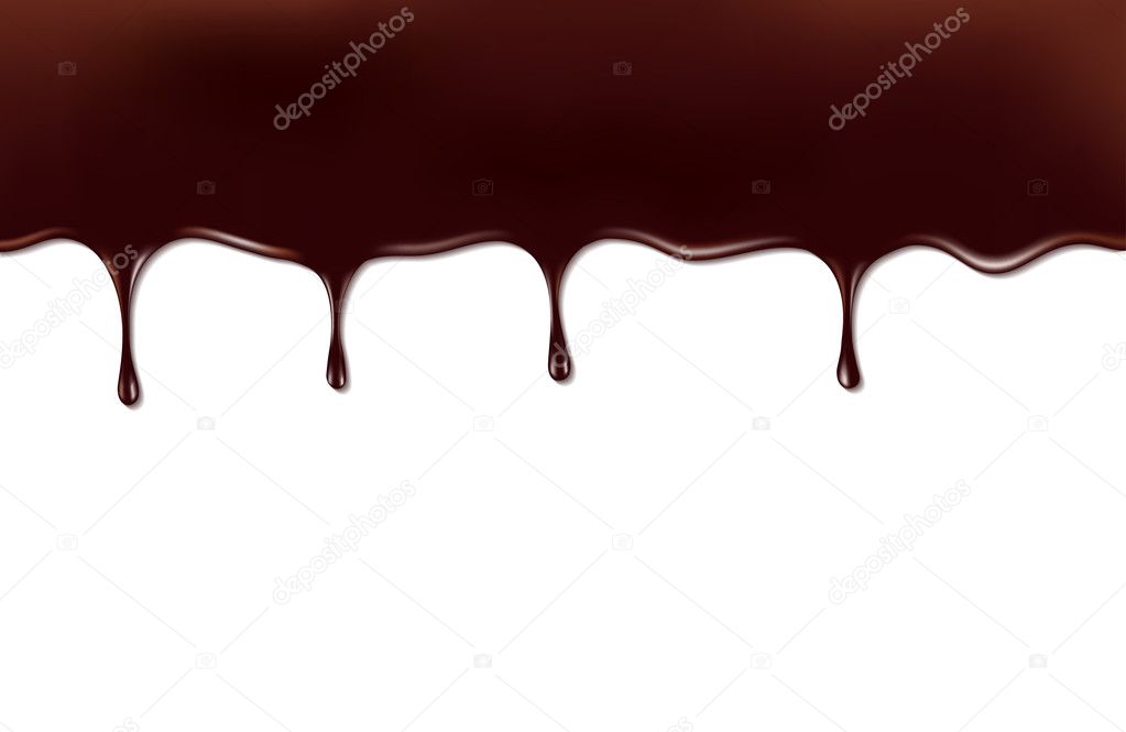 Melted chocolate dripping. Vector illustration