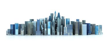  mimari panoramik görünümü oluşturma. 3D çizim