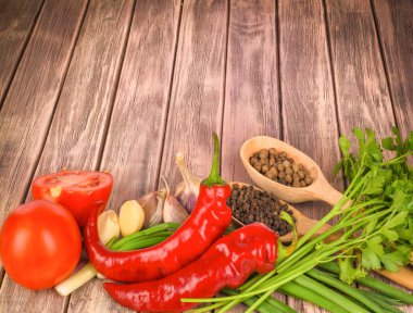 sebze çorbası arka plan için malzemeler baharat