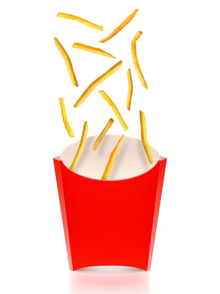 Pommes frites isoliert auf weißem Hintergrund — Stockvektor