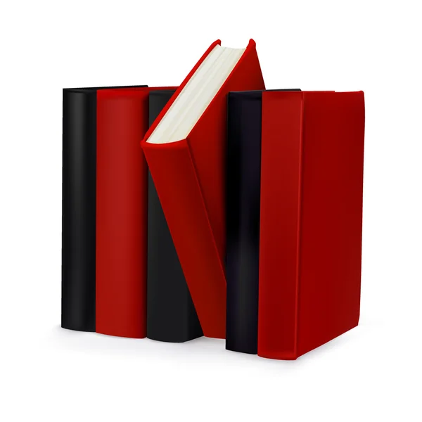 Stack of multi red and black books. — Stock Vector