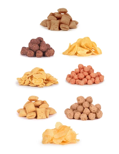 Collection of dry breakfast and chips — Stock Photo, Image