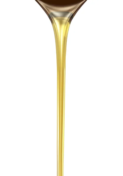 Öl oder goldene Flüssigkeit auf weißem Hintergrund gießen — Stockvektor
