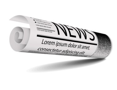 Vektör beyaz arka plan üzerinde izole gazete kadar sahte.