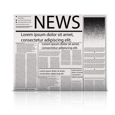 Vektör beyaz arka plan üzerinde izole gazete kadar sahte.