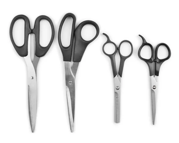 Set of scissors on a white background — Stock Photo, Image