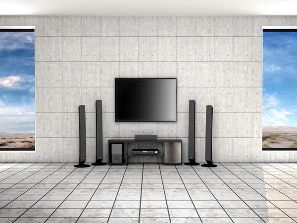 Sala home theater. Illustrazione 3d . — Foto Stock