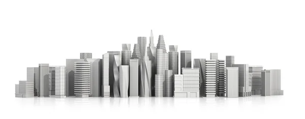 3D miasto na białym tle na białym tle. ilustracja 3D — Zdjęcie stockowe