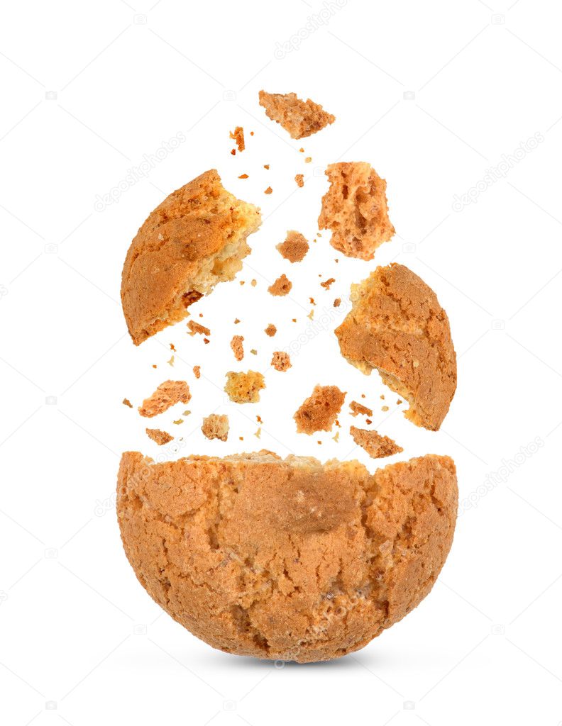Break up cookies  isolated on white