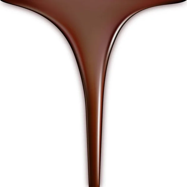 Flüssige Schokolade isoliert auf weißem Hintergrund — Stockvektor