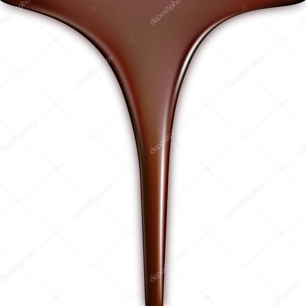 Liquid chocolate isolated on a white background