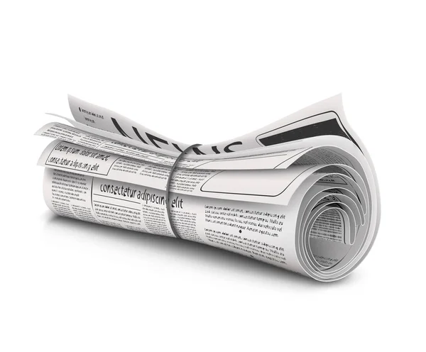 Rolou jornal com a manchete Notícias — Vetor de Stock