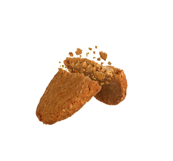 Chocolate chip cookie kawałki na białym tle — Zdjęcie stockowe