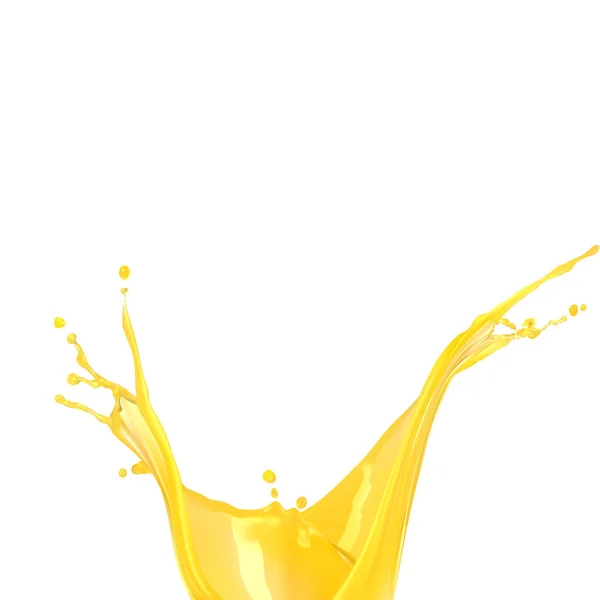 Colorido zumo de naranja o salpicadura de caramelo aislado en fondo blanco — Vector de stock