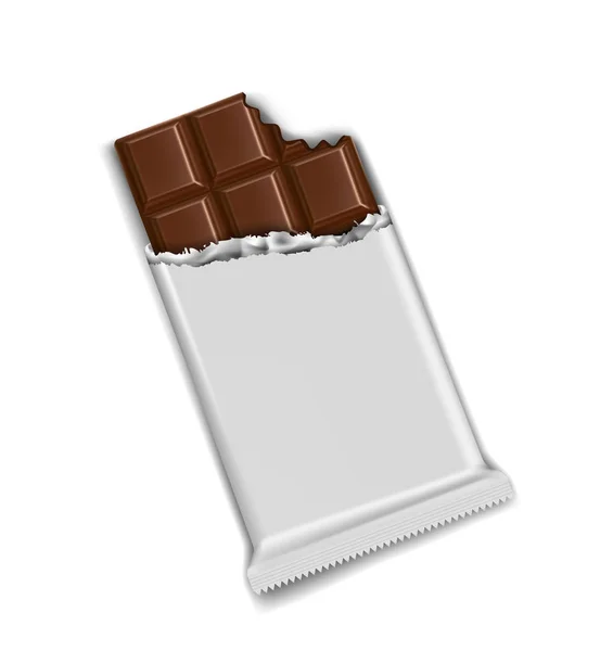 Bara de ciocolată izolată pe un fundal alb — Vector de stoc