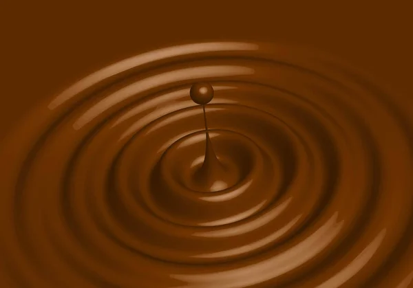 Ilustracja kropla czekolady, fale i splash — Wektor stockowy