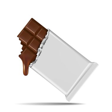 Beyaz arkaplanda izole edilmiş çikolata