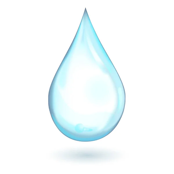 Goccia d'acqua blu brillante. Illustrazione vettoriale — Vettoriale Stock