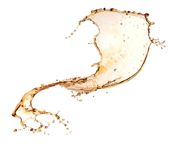 Cola splash, isolated on white background