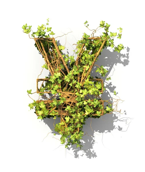 お金の記号の形で植物の緑します。3 d イラストレーション — ストック写真