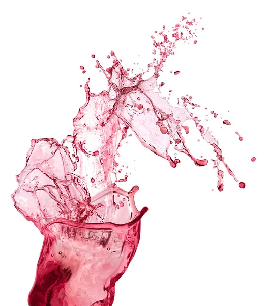 Red juice splash closeup isolated on white background — Stock Photo, Image