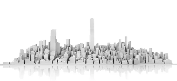 Urban koncept. Vita staden på vit bakgrund. Konturerna av staden. — Stockfoto