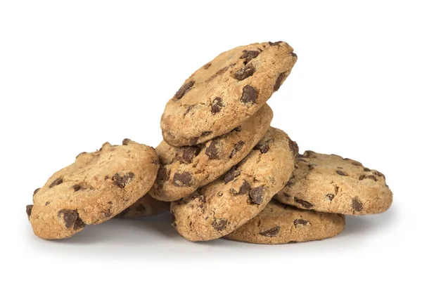 Chocolate chip cookies isolated on white background — Stock Photo, Image