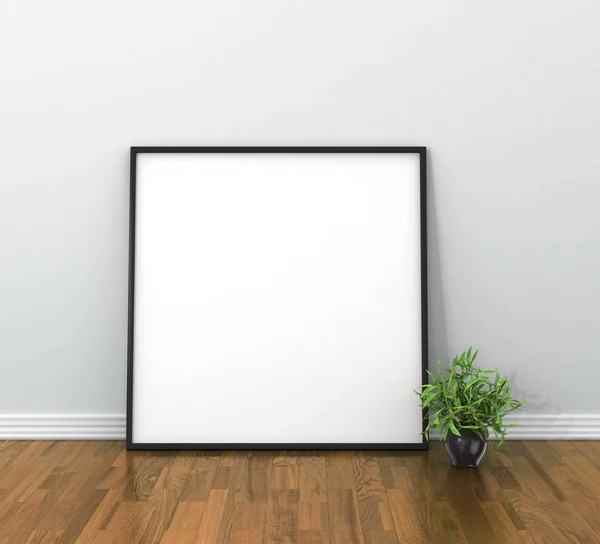 Empty mockup poster in the interior. 3d illustration — Stock Photo, Image