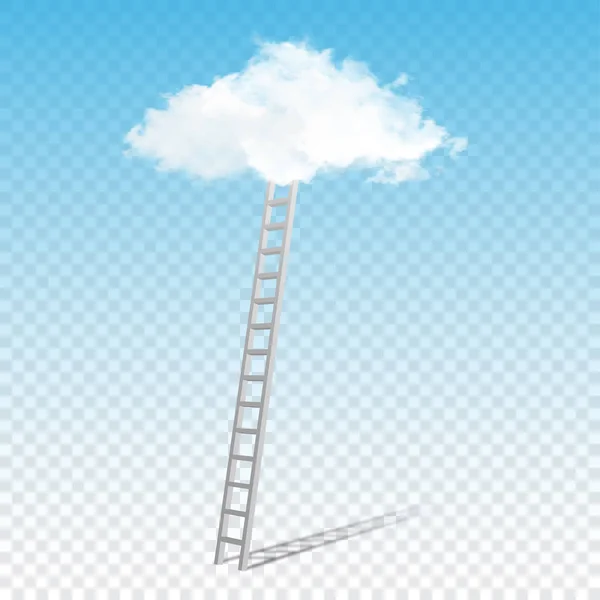 Ladder to the clouds concept image — Stock Vector