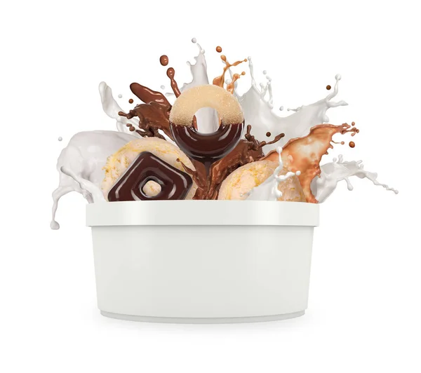 Splash from a bucket on a white background — Stock Photo, Image