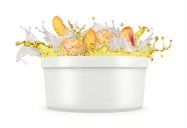 Splash from a bucket on a white background — Stock Photo, Image