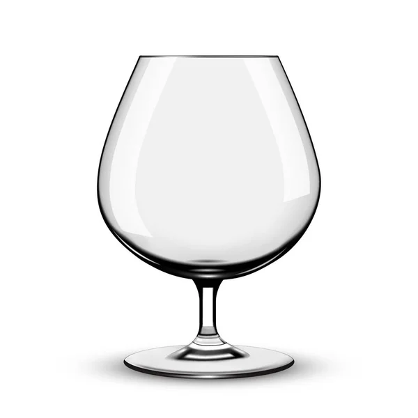 Leeg brandy glas Geïsoleerd op witte achtergrond — Stockvector