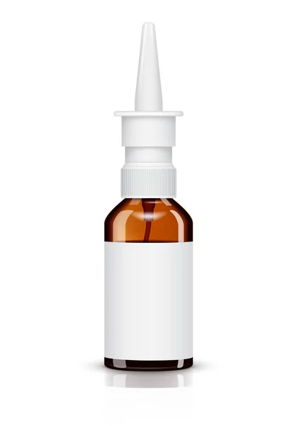 Contenitore spray nasale isolato su fondo bianco — Vettoriale Stock