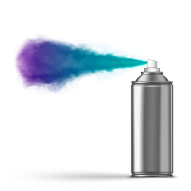 Beyaz arka plan üzerinde Aerosol püskürtme