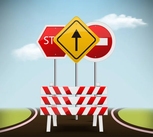 Vector road sign , vector illustration . — Stock Vector