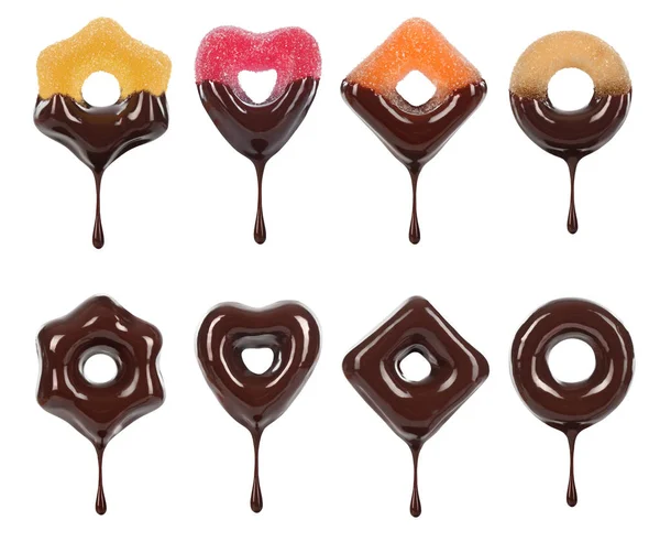 Csokoládé cukorka fehér háttér — Stock Fotó
